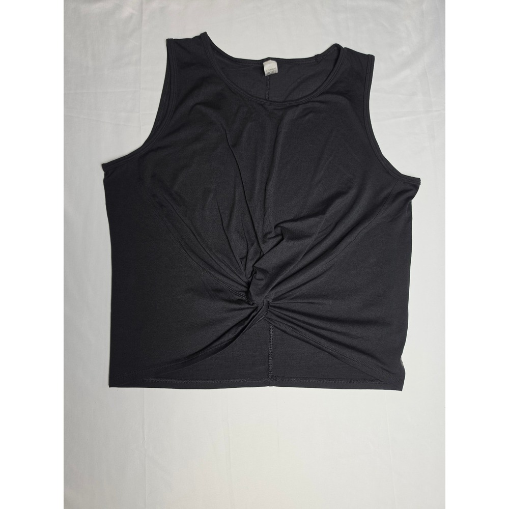 90 Degree by Reflex Womens Black Twist Front Sleeveless Tank Top XL